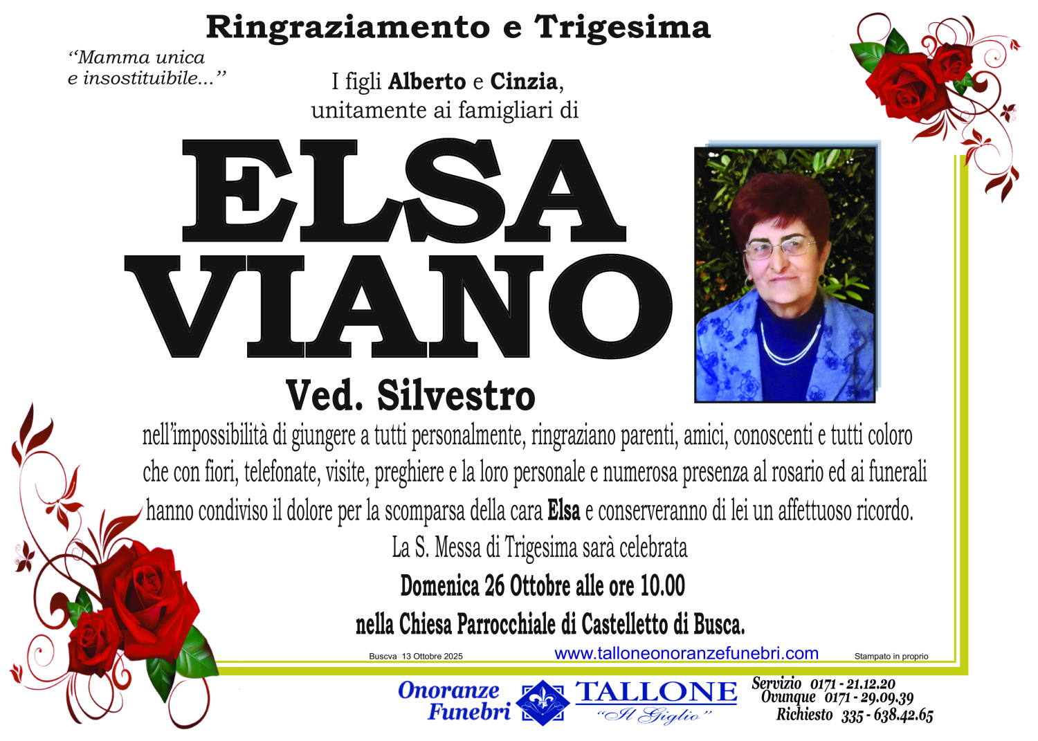 <br />
<b>Warning</b>:  Undefined variable $info in <b>/home/tallone/public_html/ringraziamenti.php</b> on line <b>68</b><br />
Elsa Viano